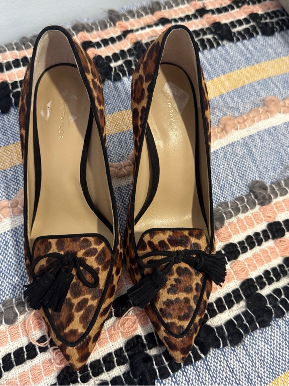 Ann Taylor Leopard Print Calf Hair Pumps